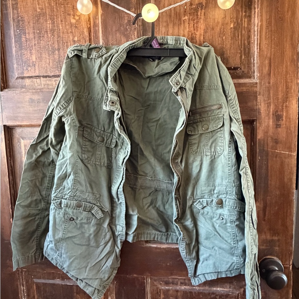 Olive Green Field Jacket - Casual Utility Coat